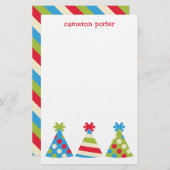 パーティー帽子パーソナライズされた文具 (正面/裏面)