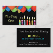 パーティー店キャンドル名刺ブラック 名刺 (正面/裏面)