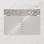 パーティー後のエレガントなシルバー フィリグリー スワール 招待状 (裏面)