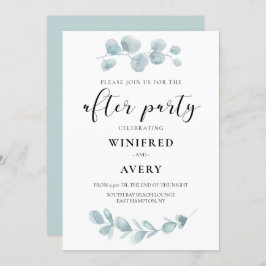 パーティー後のミニマルな水彩緑化 招待状