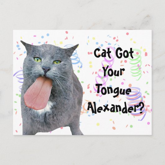 パーティー得が舌を？ ポストカード (正面)