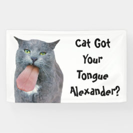 パーティー得が舌を？ 横断幕