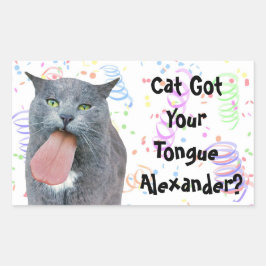 パーティー得が舌を？ 長方形シール