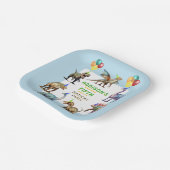 パーティー恐竜カラフルおもしろいカスタマイズ ペーパープレート (傾斜あり)