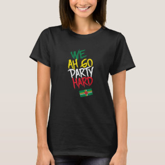 パーティー懸命ドミニカカリブの国旗 Tシャツ