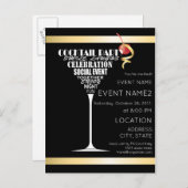 パーティー招待状のデザイン インビテーションポストカード (正面/裏面)