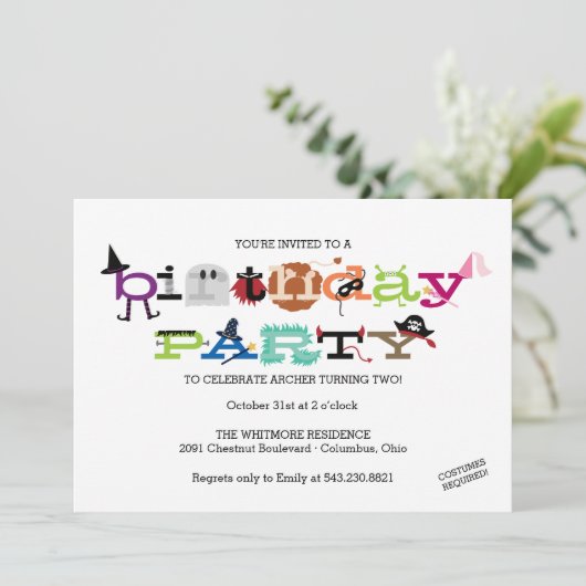 パーティー招待状の子ども誕生会 招待状 (スタンド正面)