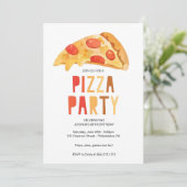 パーティー招待状テンプレート, 定年退職 ピザ 招待状 (スタンド正面)