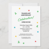 パーティー招待状腎移植誕生日Anniv 招待状 (裏面)