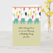 パーティー招待状4歳女児 カード (黄色い花)