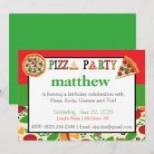 パーティー招待状（ピザ） 招待状 (正面/裏面)