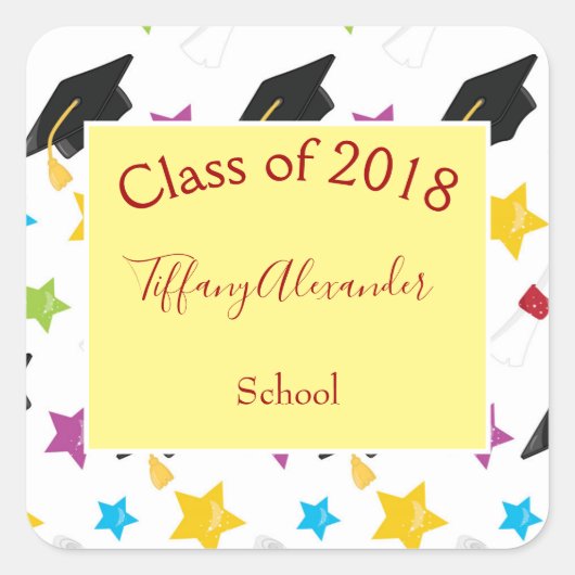 パーティー数々のカラーコンテンポラリー卒業 スクエアシール (正面)