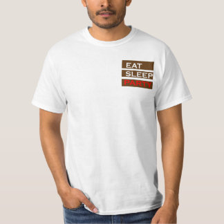 パーティー文字おもしろいおもしろい食べスリープ楽しむギフト Tシャツ