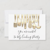 パーティー料理のシェフ ゴールデンキッチン ゴールデンホワイト 招待状 (正面)