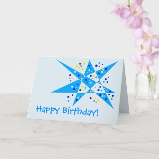 パーティー星とドットの抽象芸術ハッピーバースデー カード (蘭)