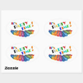 パーティー時のシカラフルステッカー 楕円形シール (シート)