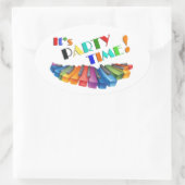 パーティー時のシカラフルステッカー 楕円形シール (バッグ)