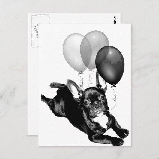 パーティー時フランスの間ブルドッグ葉書 ポストカード (正面/裏面)