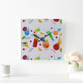 パーティー時計 スクエア壁時計 (ホーム)