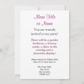 パーティー時間お祝い招待状 招待状 (裏面)