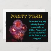 パーティー時間お祝い招待状 招待状 (正面/裏面)