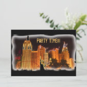 パーティー時間のカスタマイズ可能なVegas招待状 招待状 (スタンド正面)