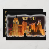 パーティー時間のカスタマイズ可能なVegas招待状 招待状 (正面/裏面)
