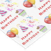 パーティー時間ハッピーバースデーパターン ショートテーブルランナー (コーナー)