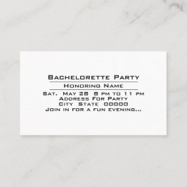 パーティー時間バチェロレッテお祝い招待状 名刺