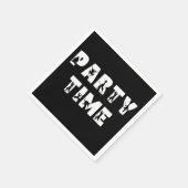 パーティー時間忍者レタリング白黒Bdayパーティー スタンダードカクテルナプキン (角)