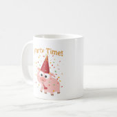 パーティー時間紙吹雪豚 コーヒーマグカップ (正面左)