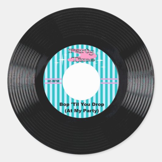 パーティー時間45 RPMレコード ラウンドシール (正面)