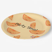 パーティー時間！かわいいオレンジ紙プレート ペーパープレート (アングル)