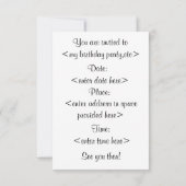 "パーティー時間"の招待状 招待状 (裏面)