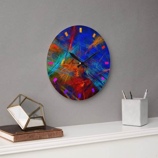 'パーティー時間' -カラフル抽象芸術 ラージ壁時計 (オフィス)
