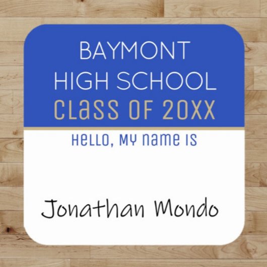 パーティー時間!クラスカスタム懇親会名タグシール スクエアシール