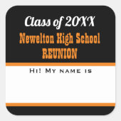 パーティー時間!クラス懇親会マット名タグシール スクエアシール (正面)