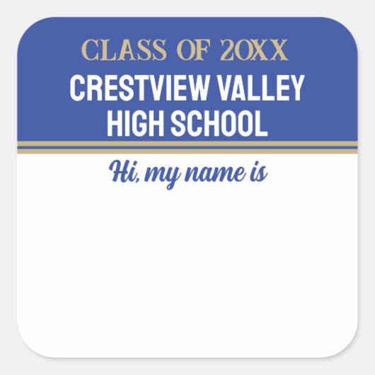 パーティー時間！クラス懇親会名のシール スクエアシール (正面)