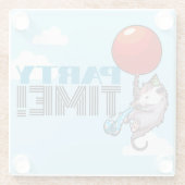 パーティー時間!パーティーのおもしろい浮動オポッサム ガラスコースター (裏面)