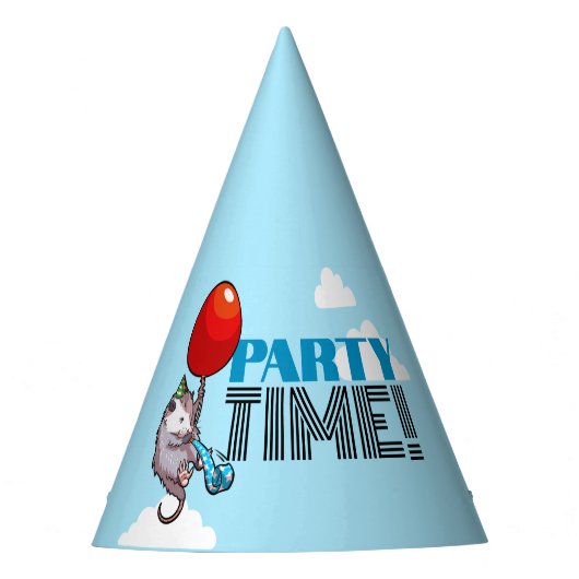 パーティー時間！パーティーのおもしろい浮動オポッサム パーティーハット (正面)
