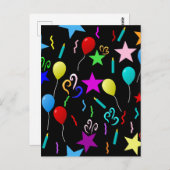 パーティー時間、フェスティバルデザイン、 ポストカード (正面/裏面)