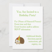 パーティー時間!ヘッジホッグパーティの招待状 招待状 (裏面)