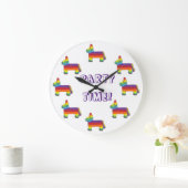 パーティー時間！レインボンドンキーピニャタフィエスタ誕生日 ラージ壁時計 (ホーム)