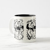 パーティー時間：友人と家族の集まり ツートーンマグカップ (正面左)