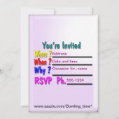 パーティー時間 招待状 (裏面)