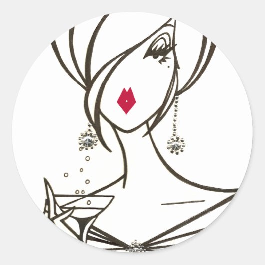 パーティー時間Divaスタンプカスタマイズ- ラウンドシール (正面)