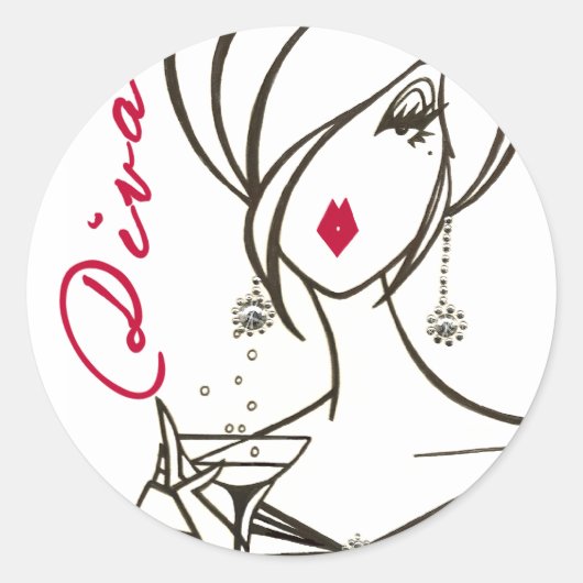 パーティー時間Divaスタンプカスタマイズ-  ラウンドシール (正面)