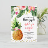パーティー様のパイナップルフローラ誕生日 招待状 (スタンド正面)