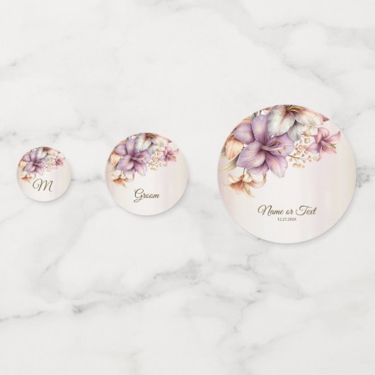 パーティー水彩ボホピンクエレガント花 コンフェッティ (裏面)