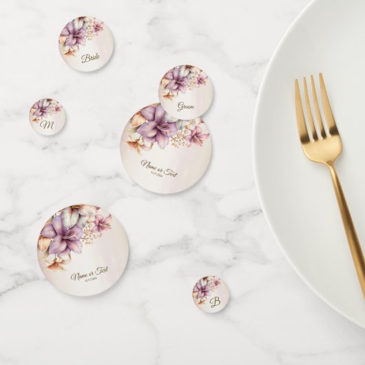 パーティー水彩ボホピンクエレガント花 コンフェッティ (グループ)